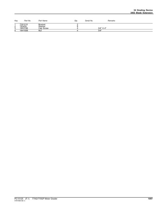 John Deere 770G, 770GP Motor Graders (SN 1DW770GX_ _F678818-) Parts Catalog Manual - PC15125 - Image 3