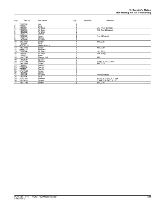 John Deere 770G, 770GP Motor Graders (SN 1DW770GX_ _F678818-) Parts Catalog Manual - PC15125 - Image 4