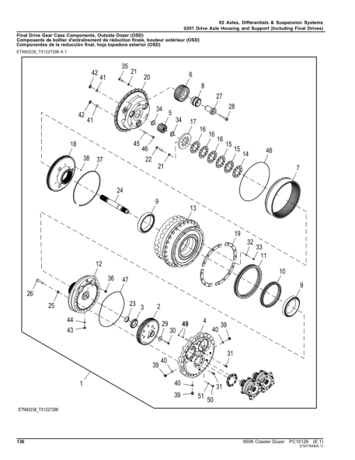 John Deere 950K Crawler Dozers (SN 1T0950K_ F310401-) Parts Catalog Manual - PC15129 - Image 3