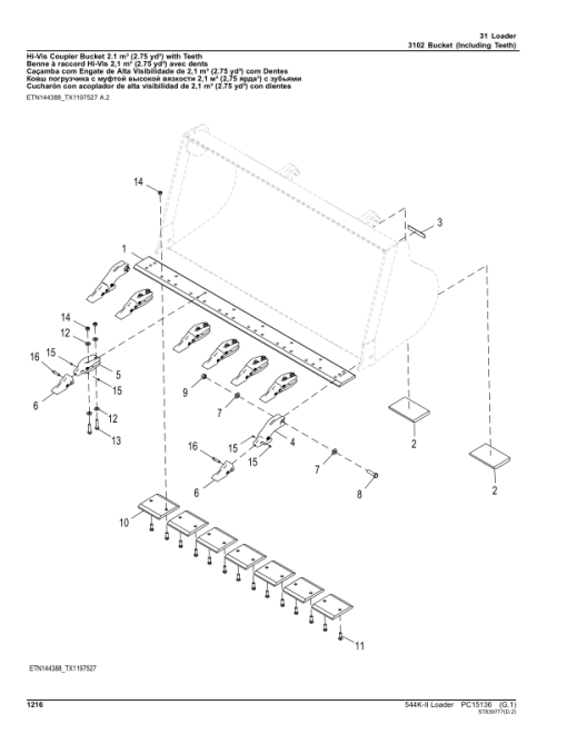 John Deere 544K Series II Loaders (SN 1BZ544KA_ _D001001-) Parts Catalog Manual - PC15136 - Image 3