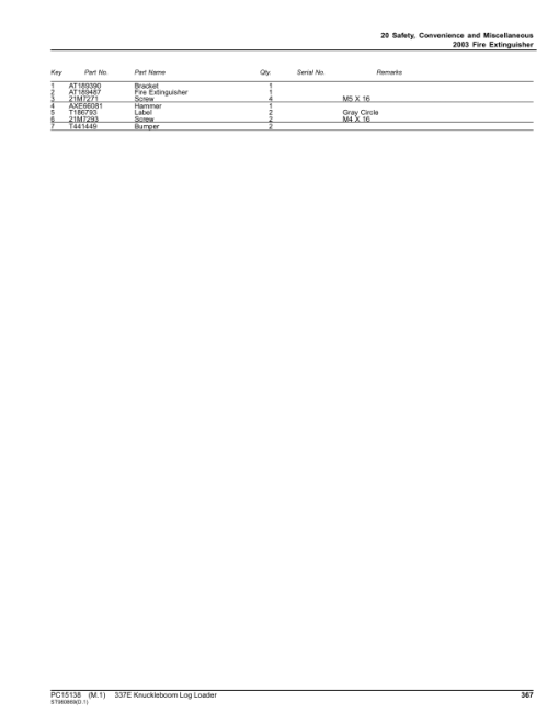 John Deere 337E Knuckleboom Loader (SN 1T0337E_ C306736-) Parts Catalog Manual - PC15138 - Image 2