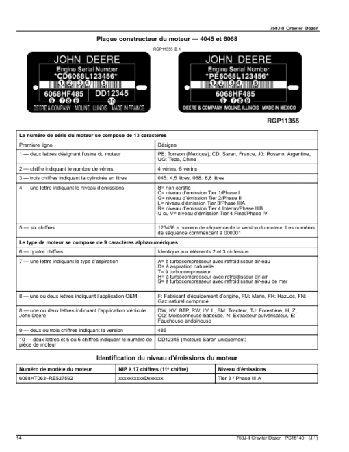 John Deere 750J-II Crawlers (SN 1T0750JJ_ _D306890-330911) Parts Catalog Manual - PC15140 - Image 2