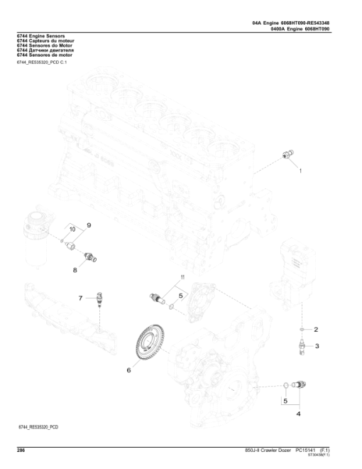 John Deere 850J-II Crawlers (SN D306725-323043 & C306799-354851) Parts Catalog Manual - PC15141 - Image 3