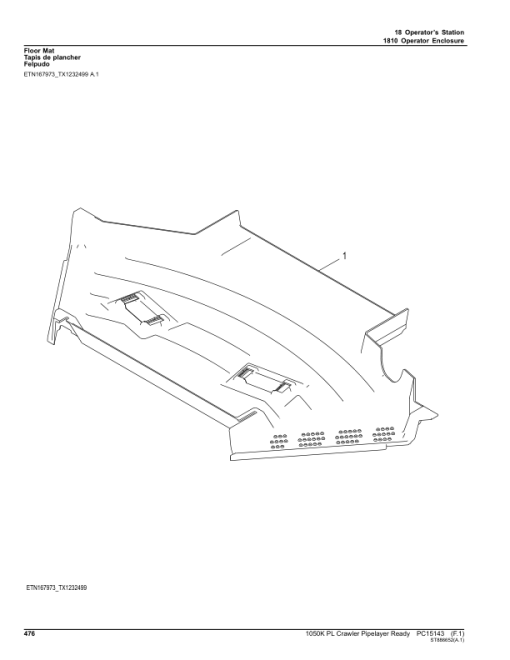 John Deere 1050K PL Crawler Loaders (SN 1T01050P_ _F310922-) Parts Catalog Manual - PC15143 - Image 2