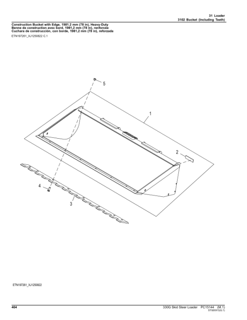 John Deere 330G Skid Steers (SN 1T0330G_E314413-387237) Parts Catalog Manual - PC15144 - Image 2