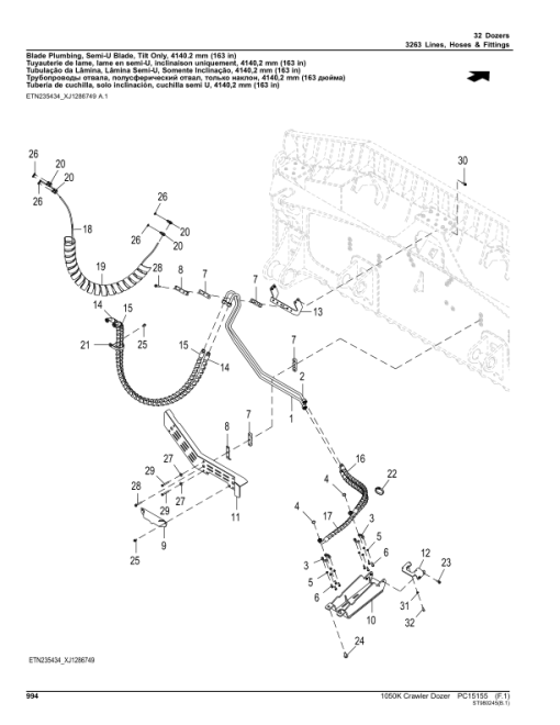 John Deere 1050K Crawler Dozers (SN 1T01050K_ _D268234-) Parts Catalog Manual - PC15155 - Image 4