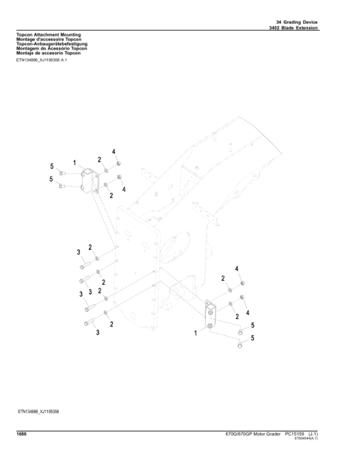 John Deere 670G, 670GP Motor Graders (SN F680878 - & L700954 -) Parts Catalog Manual - PC15159 - Image 2