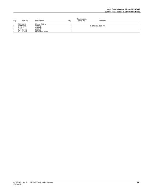 John Deere 672G, 672GP Motor Graders (SN C680878 -& D680878-) Parts Catalog Manual - PC15160 - Image 3