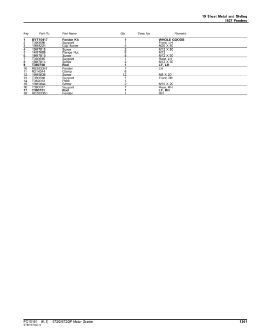 John Deere 672G, 672GP Motor Graders (SN F680878 - & L700954 -) Parts Catalog Manual - PC15161 - Image 3