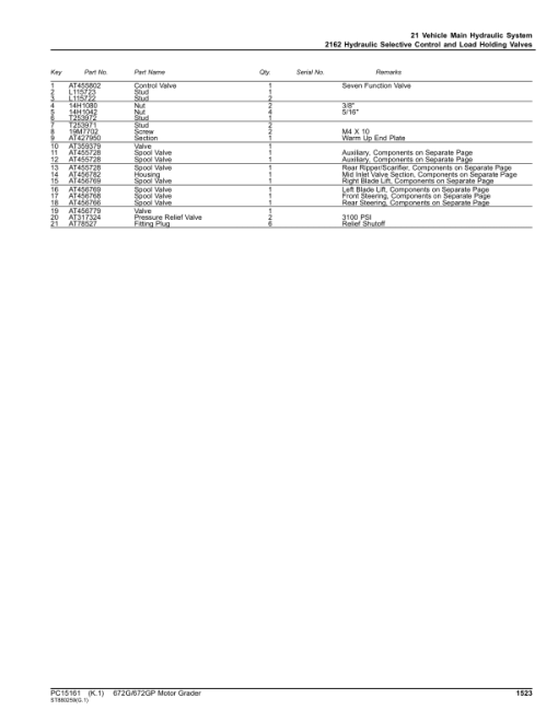 John Deere 672G, 672GP Motor Graders (SN F680878 - & L700954 -) Parts Catalog Manual - PC15161 - Image 2