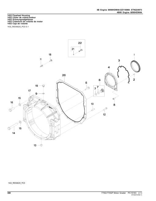 John Deere 770G, 770GP Motor Graders (SN F680878 - & L700954 -) Parts Catalog Manual - PC15163 - Image 4