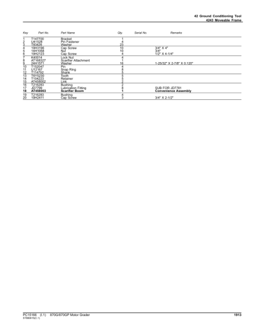 John Deere 870G, 870GP Motor Graders (SN C680878 - & D680878 -) Parts Catalog Manual - PC15166 - Image 2