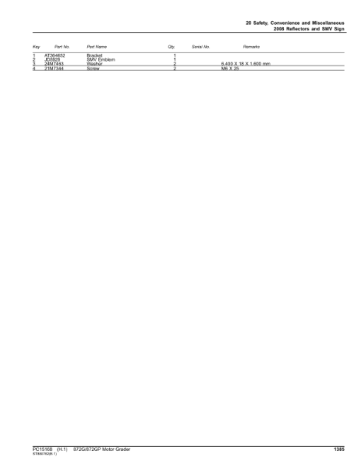 John Deere 872G, 872GP Motor Graders (SN C680878 - & D680878 -) Parts Catalog Manual - PC15168 - Image 3