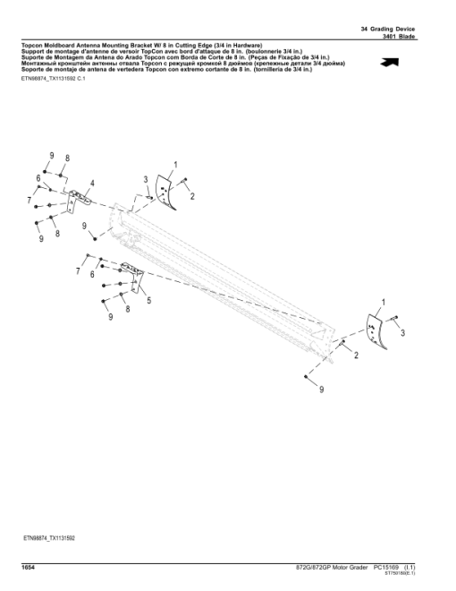 John Deere 872G, 872GP Motor Graders (SN F680878 - & L700954 -) Parts Catalog Manual - PC15169 - Image 2