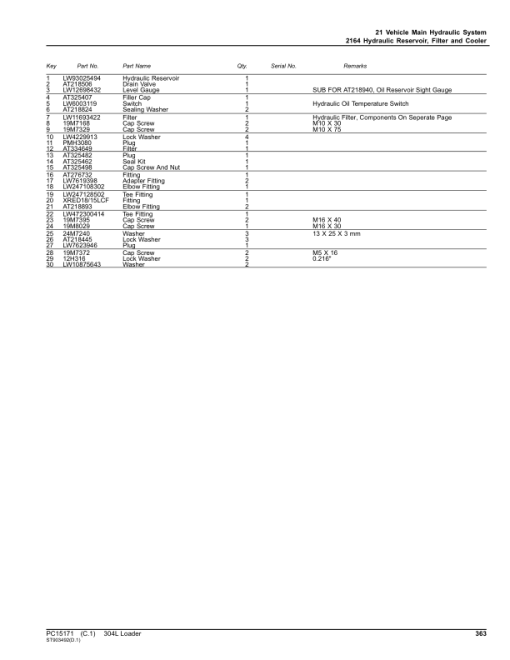 John Deere 304L Loaders (SN 1LU304LX_ _B040073-) Parts Catalog Manual - PC15171 - Image 3