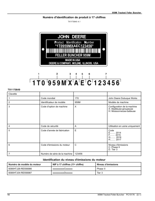 John Deere 959M Tracked Feller Bunchers (SN C317982- &D317982-) Parts Catalog Manual - PC15176 - Image 3