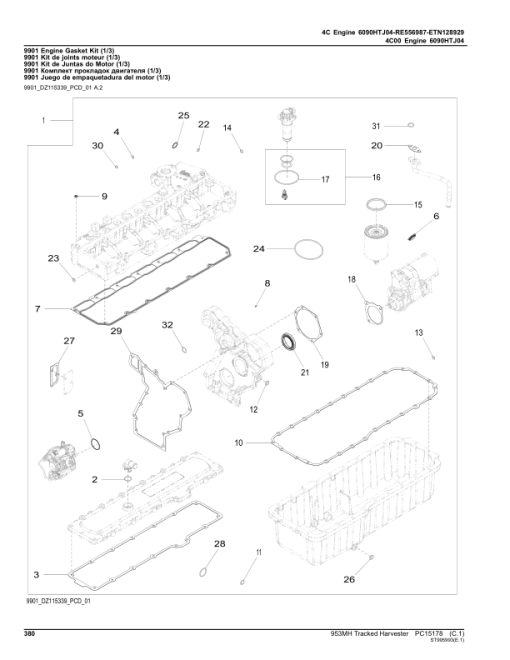 John Deere 953MH Tracked Harvesters (SN C317982 -  & D317982- ) Parts Catalog Manual - PC15178 - Image 4