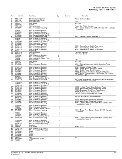 John Deere 953MH Tracked Harvesters (SN C317982 -  & D317982- ) Parts Catalog Manual - PC15178 - Image 3