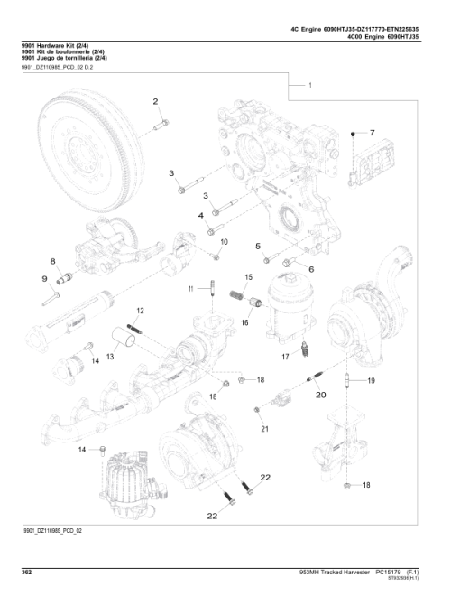 John Deere 953MH Tracked Harvesters (SN F317982 - & L317982-) Parts Catalog Manual - PC15179 - Image 4