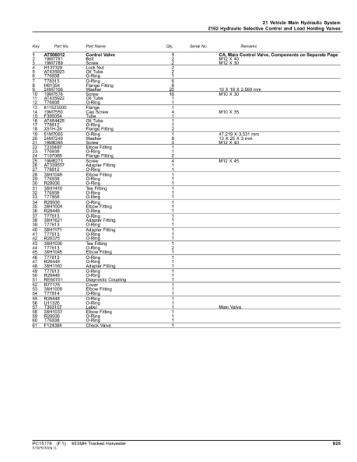 John Deere 953MH Tracked Harvesters (SN F317982 - & L317982-) Parts Catalog Manual - PC15179 - Image 2