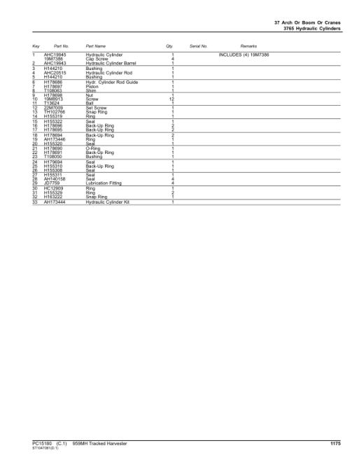 John Deere 959MH Tracked Harvesters (SN C317982- & D317982- ) Parts Catalog Manual - PC15180 - Image 3