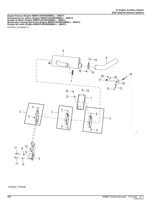 John Deere 959MH Tracked Harvesters (SN C317982- & D317982- ) Parts Catalog Manual - PC15180 - Image 2