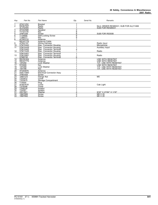 John Deere 959MH Tracked Harvesters (SN F317982 - & L317982-) Parts Catalog Manual - PC15181 - Image 4