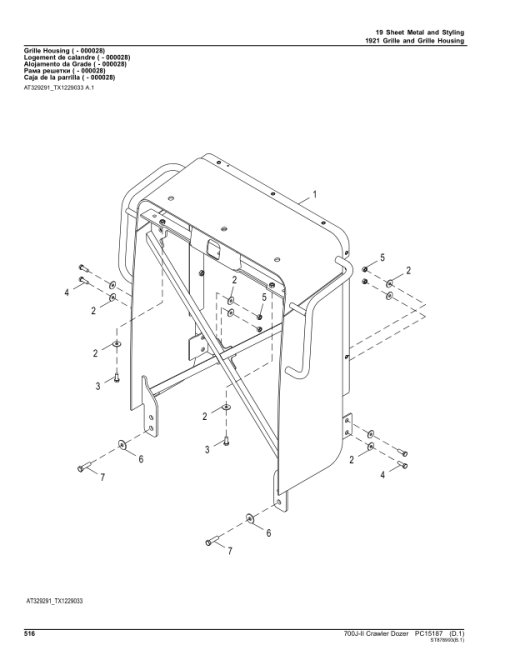 John Deere 700J-II Crawler Dozers (SN 1BZ700JA__D000001-) Parts Catalog Manual - PC15187 - Image 3