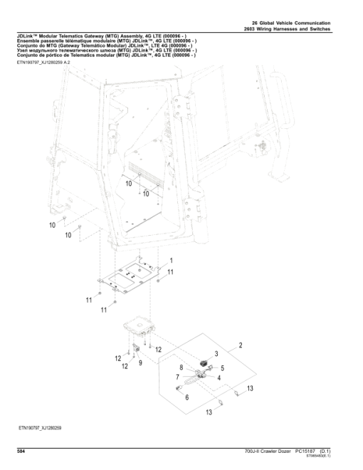 John Deere 700J-II Crawler Dozers (SN 1BZ700JA__D000001-) Parts Catalog Manual - PC15187 - Image 4