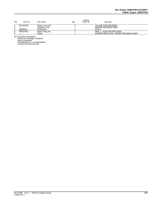 John Deere 750J-II Crawler Dozers (SN 1BZ750JA__DXXXXXX-) Parts Catalog Manual - PC15188 - Image 2