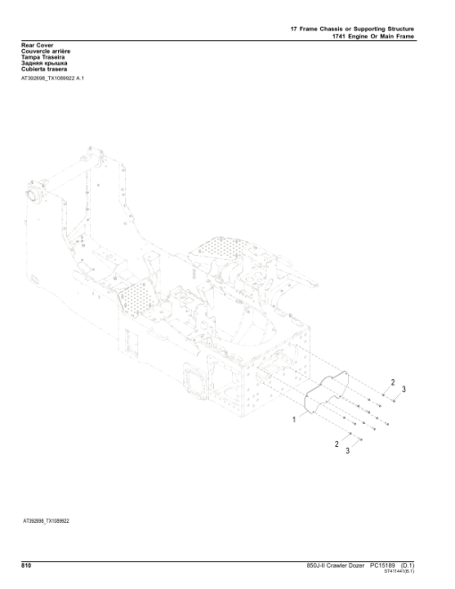 John Deere 850J-II Crawler Dozers (SN CXXXXXX- & DXXXXXX- ) Parts Catalog Manual - PC15189 - Image 2