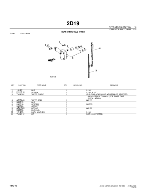 John Deere 670 Motor Graders Parts Catalog Manual - PC1519 - Image 4