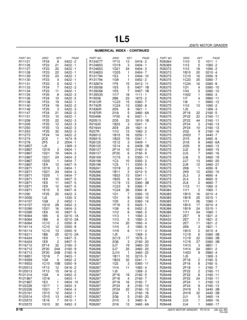 John Deere 670 Motor Graders Parts Catalog Manual - PC1519 - Image 3