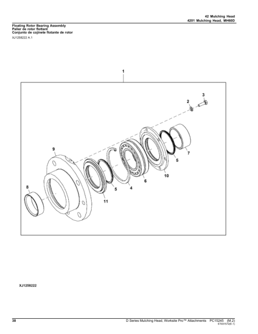 John Deere D Series Mulching Head Parts Catalog Manual - PC15245 - Image 3