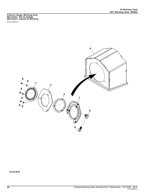 John Deere D Series Mulching Head Parts Catalog Manual - PC15245 - Image 2