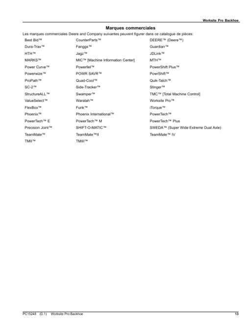 John Deere 210L, 210L EP, 310L, 310L EP, 310SL, 310SL HL, 315SL, 325SL, 410L, 710L Backhoes Attachment Parts Catalog Manual - Image 3