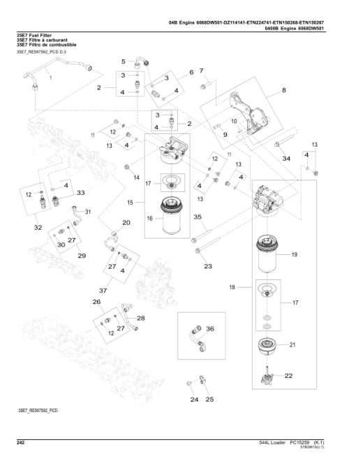 John Deere 544L Loaders (SN 1DW544L_ F693054) Parts Catalog Manual - PC15259 - Image 4