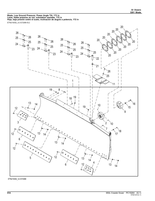 John Deere 850L Crawler Dozers (SN 1T0850LX_ _F352989-) Parts Catalog Manual - PC15264 - Image 4