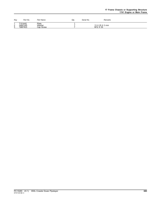 John Deere 850L PL Crawler Dozers (SN 1T0850LP_ _F352989-) Parts Catalog Manual - PC15265 - Image 4