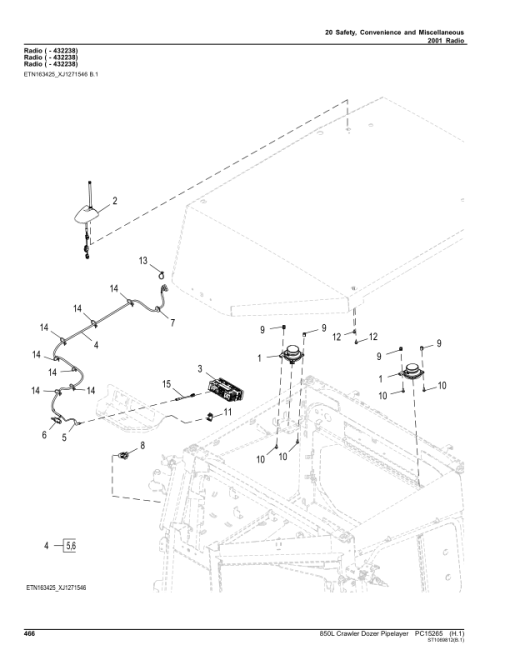 John Deere 850L PL Crawler Dozers (SN 1T0850LP_ _F352989-) Parts Catalog Manual - PC15265 - Image 2