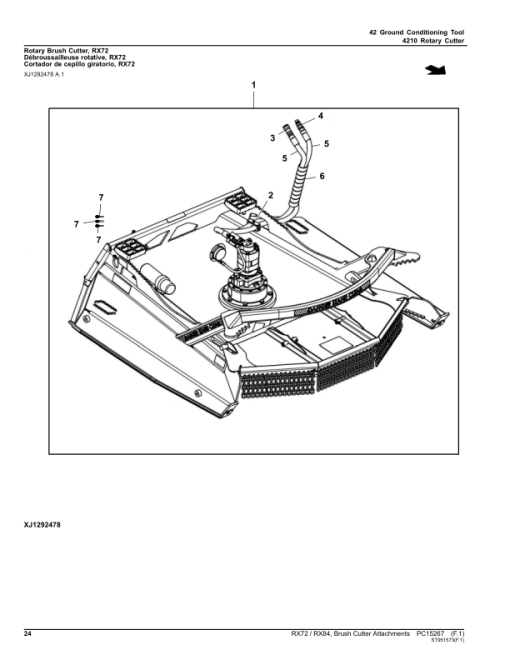 John Deere RX72, RX84 Brush Cutter Attachments Parts Catalog Manual - PC15267 - Image 4