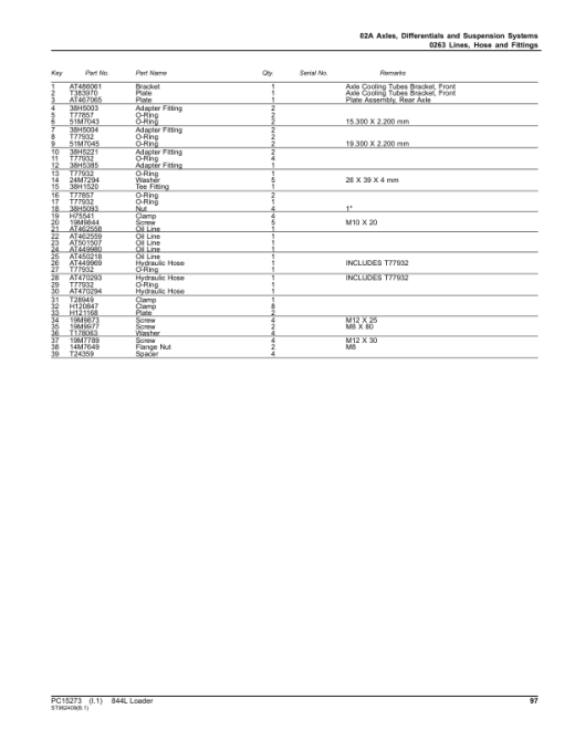 John Deere 844L Loaders (SN F697293- & L697293-) Parts Catalog Manual - PC15273 - Image 2