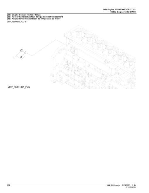 John Deere 844LAH Loaders (SN F697293- & L697293-) Parts Catalog Manual - PC15275 - Image 3