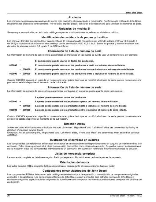 John Deere 314G Skid Steers (SN 1T0314G_ J366358) Parts Catalog Manual - PC15317 - Image 3