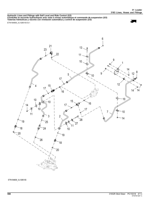 John Deere 316GR Skid Steers (SN 1T0316G_ J366358) Parts Catalog Manual - PC15318 - Image 2