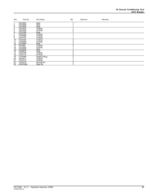 John Deere HH90 Hydraulic Hammers (SN 1T0HH90X__0000001-) Parts Catalog Manual - PC15325 - Image 4