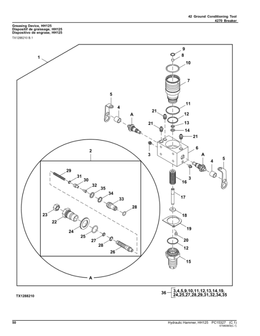 John Deere HH125 Hydraulic Hammer (SN 1T0HH12X__0000001-) Parts Catalog Manual - PC15327 - Image 2