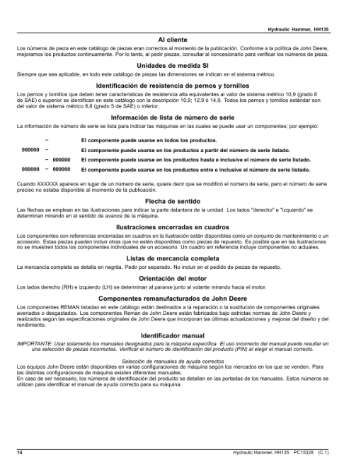 John Deere HH135 Hydraulic Hammer (SN 1T0HH13X__0000001-) Parts Catalog Manual - PC15328 - Image 3