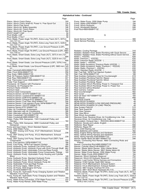 John Deere 700L Crawler Dozers (SN 1T0700LX_ _F383562-) Parts Catalog Manual - PC15331 - Image 3