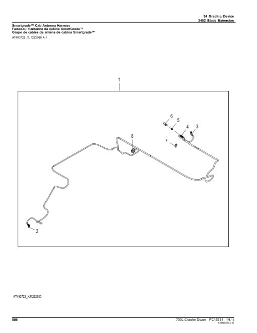 John Deere 700L Crawler Dozers (SN 1T0700LX_ _F383562-) Parts Catalog Manual - PC15331 - Image 4